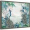 Indian Peafowls by Eva Watts 20-in. W x 16-in. H. Canvas Wall Art Print Framed in Grey